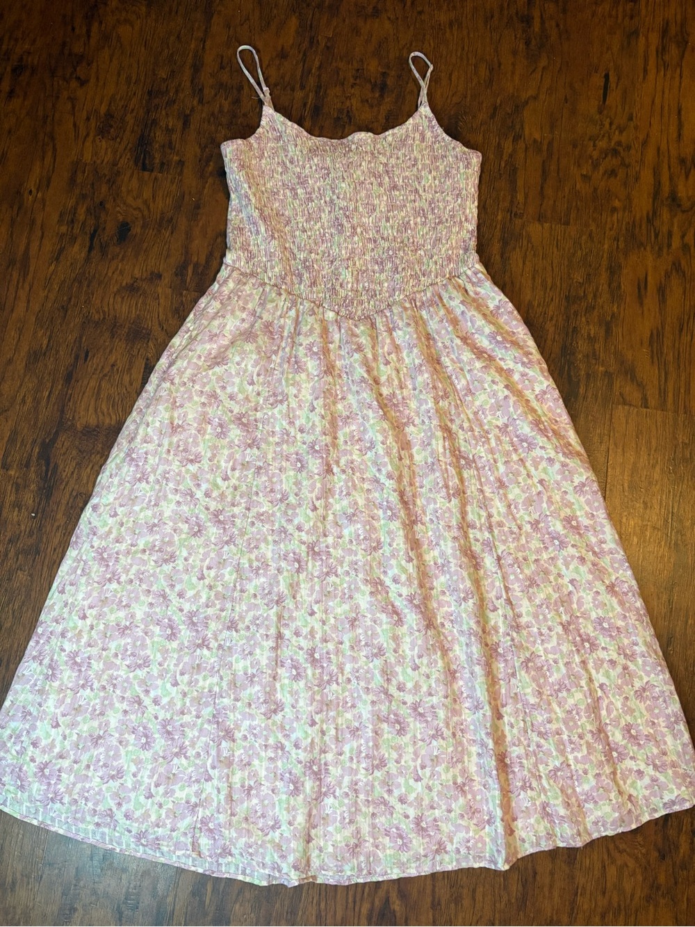 American Eagle Outfitters Pastel Floral Smocked Maxi Dress